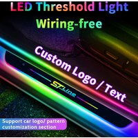 Customized For Ford ST Line Focus Fiesta Kuga Escape Car Welcome Door illuminated Sill Light Logo Lamp LED Car Pedal Decoration