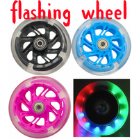 Scooter wheel led flashing wheel PU material 120x30mm 80x24mm 2wheels/lot