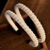Fashionable and Elegant Bridal Faux Pearl Headband, French and Japanese Wedding Accessories, Hair Accessories for Women and Girls, Hairband for Going Out, Hair Hoop