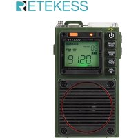 Retekess TR111 Mini Radio Ham Radio Portable FM AM Emergency Shortwave Amateur Radio Multiband SW VHF WB Rechargeable MP3 Player