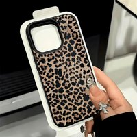 Black Leopard Lychee Texture Soft Phone Case For iPhone 17 Air 16 15 14 13 12 11 Pro Max X XS XR XS Plus 17 Pro Shockproof Cover