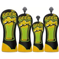 Golf Club Head Cover - Beer Mug Design with Beer Bottle Graphic, Scratch-Resistant Clubhead Protector