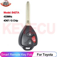 KEYECU 3 Buttons B42TA 433MHz 4D67/G Chip For Toyota Hilux Vigo 4Runner Fortuner 2003 2004 2005 2006 2007-2011 Head Key Remote