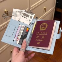 Leather Passport Holder Covers Case Multi-functional Travel Credit Card Wallet Cute Passport Book for Women Hasp Passport Cover