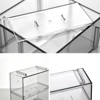1Set Double Layer Small Scale Car Model Display Box Transparent Dustproof Storage Box Large Capacity Desktop Organizer Container
