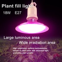 E27 lamp 18W plant growth lamp fruit and vegetable plant solar fill light indoor full spectrum succulent plant flower bed fill