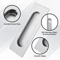 Recessed Sliding Door Handle Pulls Handle Cabinet Drawer Knob Sliding Door Handles for Kitchen Shower Furniture 2pcs