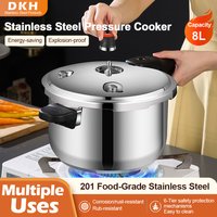 Liantong 8L Stainless Steel Pressure Cooker - CE Certified Explosion-Proof Heavy Duty Energy-Saving for Gas & Induction