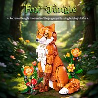 Creative MOC 1558pcs Jungle Fox Model Assembly Building Blocks Bricks Set DIY Cartoon Animal Fox Toys Gifts For Adult
