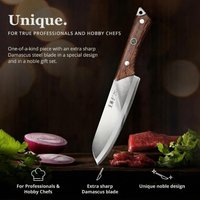 New Wangmazi Ultra-Sharp Multi-Purpose Knife, Premium 7-Inch Chef's Knife - Solid Ebony Handle&Stainless Steel for Pro Kitchens
