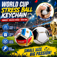 Simulation Soccer Stress Ball Keychain Squeeze Fidget Toy Football Fan Souvenir Decompression Key Ring Gift For Sports Lovers