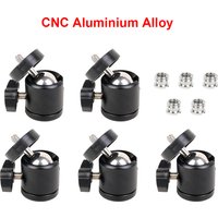 Super Quality 1/4 Inch Cameras Tripod Ball Head Mount 3/8 Screw Adapter Pure CNC Aluminium Alloy Bracket Holder Cradle