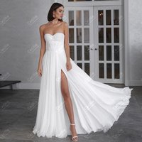 Simple Chiffon Wedding Dresses A-Line Elegant Bridal Gown Strapless Robe For Formal Party Glamorous Vestidos De Novia Customized
