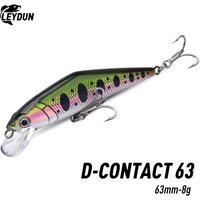 LEYDUN Japan Pesca Stream Fishing Lure 63mm 8g Sinking Minnow Peche Artificial Hard Bait For Bass Perch Pike Salmon Trout Lure