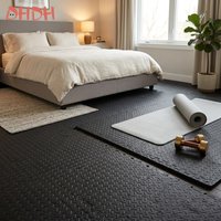 Premium 60x60CM EVA Leaf Grain Floor Basic Puzzle Mat High Quality Durable Non Slip Splicing Rug Sports Gym Mat for Rental House