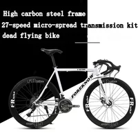 AliExpress NONE 60 Knives 27 Speed Road Bicycle High Carbon Steel Frame, Curved Handlebars Fly Bicycle Dual Disc Brakes Road Racing Bike Adult