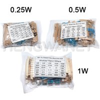 300PCS 1W 1/2W 1/4W 10R - 1M Ohm Resistance Set 1% Metal Film Resistor Assortment Kit 30Kinds*10pcs=300PCS