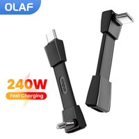 240W 51MM 67MM Short Cable Fast Charging Portable USB C To Type C Cable 80Gbps High Speed Data Transfer For Mobile Phone Sumsung
