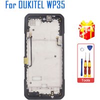 New Original OUKITEL WP35 Front Frame Screen Surface Shell Component With Receiver Fingerprint Cable For OUKITEL WP35 Smartphone