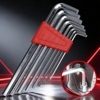 8Pcs Metric & Inch Allen Wrench Set, Assorted Sizes Short Arm Hex Key Kit, Pocket Size Portable Repair Hand Tools