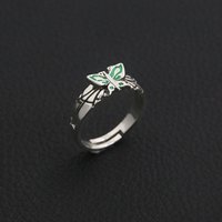 Bsarai JoJo's Bizarre Adventure Unisex Jolyne Cujoh Butterfly Adjustable Cosplay costume Cosplay Sword Halloween Ring