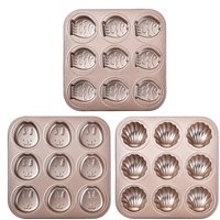 Cute Cartoon Animal Cupcake Mold 9-slot Reusable Dessert Mold NonStick Carbon Steel Reusable Muffin Pan For Oven Cookie Brownie