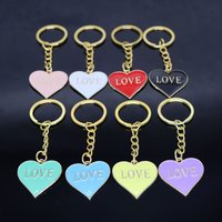 New stylish alloy heart-shaped letter pendant keychain for bags, cars - heart-shaped keychain accessory for decoration