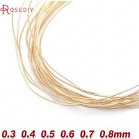 0.3MM 0.4MM 0.5MM 0.6MM 0.7MM 0.8MM 1MM 1.2MM 24K Gold Color Brass Make Shape Metal Wire High Quality Jewelry Accessories