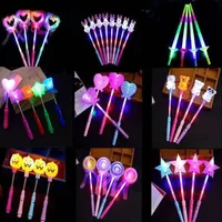 12pcs LED Flashing Cute Lollipop Love Palm Whistle Princess Magic Wand Props Party Children Gift Toys Birthday Wedding Festival