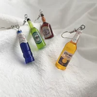 Women Mini Earrings Simulated Beer Bottle Earrings Ear Clips Without Ear Holes Creative Wine Bottle Earrings