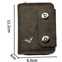 Card Holder Leather Wallet Gift Travel Business Casual Men's Double Buckle Zipper Short Coin Purse Multi-function Money Bags