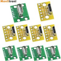 10pcs Vertical Micro Usb Female Sockets Test 2.0 Female Head a Connector Pcb Board Adapter For Data Cable Adapters