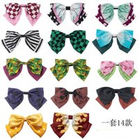 Anime Demon Slayer Cartoon Cosplay Bowknot Hair Ring Kimetsu No Yaiba Hairpin Shinobu Zenitsu Kyoujurou Fashion Gift