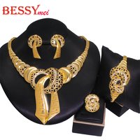 4Pcs/Set Fashion Party Jewelry Set For Women Exaggeration Statement Big Jewellery Hight Quality 18K Gold Plated Jewelery Gifts