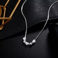 925 Sterling Silver Necklace 18 Inches Box Chain Elegant Heart Pendant For Women Fashion Jewelry Mother's Christmas Gifts