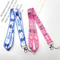 Disney Cartoon Stitch Key Lanyard ID Badge Holders Animal Phone Neck Straps with Keyring Phone Accessories