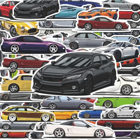 10/30/100pcs Vintage JDM Retrofit Racing Car Stickers Cartoon Graffiti Decals Skateboard Phone Bike Laptop Classic Cool Sticker