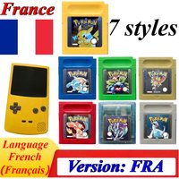 Pokemon GBC Game Cartridge French Version FRA 7 Styles for Color GBA SP Retro Game Collection Fans Collection Birthday Gift