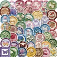 50PCS Vintage Flower Seal Stickers Flowers Plant Stickers Classic Theme Waterproof Self-Adhesive Decal for Scrapbook DIY Crafts