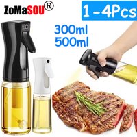300ml/500ml 1-4Pcs Plastic Oil Sprayer Bottle Oil Dispenser Seasoning Sprayer Jar Kitchen Picnic Cooking BBQ Baking Roasting