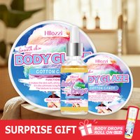Cotton Candy Set includes a 30 ml/1 fl oz Body Drops and a 2 oz/57 g or 8 oz Body Glaze, plus a complimentary 5 ml/0.17 g Roll-o