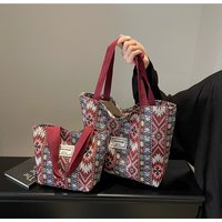 Women's Large Capacity Ethnic Style Tote Bag, Niche Fashion Versatile Shoulder Handbag for Daily Commute Travel Shopping
