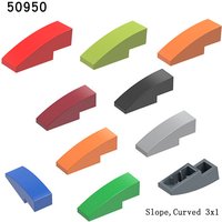 50 PCS Moc Tile bricks 50950 Slope Curved 3x1 Compatible Building Blocks Bricks DIY Assembles Construction Creative Toys