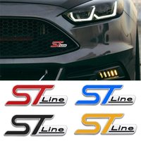 3D Metal ST Line Head Front Grille Car Emblem Badge Chrome Sticker for FORD ST Focus x 2 3 Kuga FIESTA MONDEO Auto Car Styling