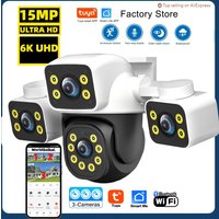 Tuya 15MP Three Lens 10MP Dual Lens Tuya Wifi Camera PTZ Outdoor Wireless Security Camera AI Human Monitoring Video Surveillance