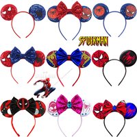Marvel Spider-Man Hair Bands for Girls Cosplay Superhero Hair Accessories Women Avengers Spider-Man Mask Ears Headband Kids Gift