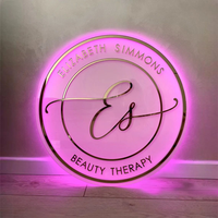 Custom LED Acrylic Signs Beauty Nails Hair Studio Salon Sginage 3D Metal Backlit Business Logo Sign LED Neon Light acrylic Signs