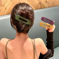 3 Pack of Random Color Elegant Matte Large Hair Clips,Suitable for Women - Polymer non-slip toothed hair clip,Rectangular design
