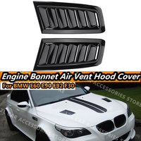2X Engine Hood Vent For BMW E60 E90 E91 E92 E93 F30 F10 Louvers Air Scoop Bonnet Vent Cover Air Intake Cover Glossy Black