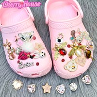 1pcs Bling Crown Shoe Charms Pentagram Heart Shoe Charm for Accessories Bear Bunny Garden Sandal Lip Clogs Decoration Girls Gif